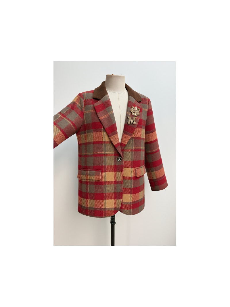 BRITISH Blazer camel bordeaux