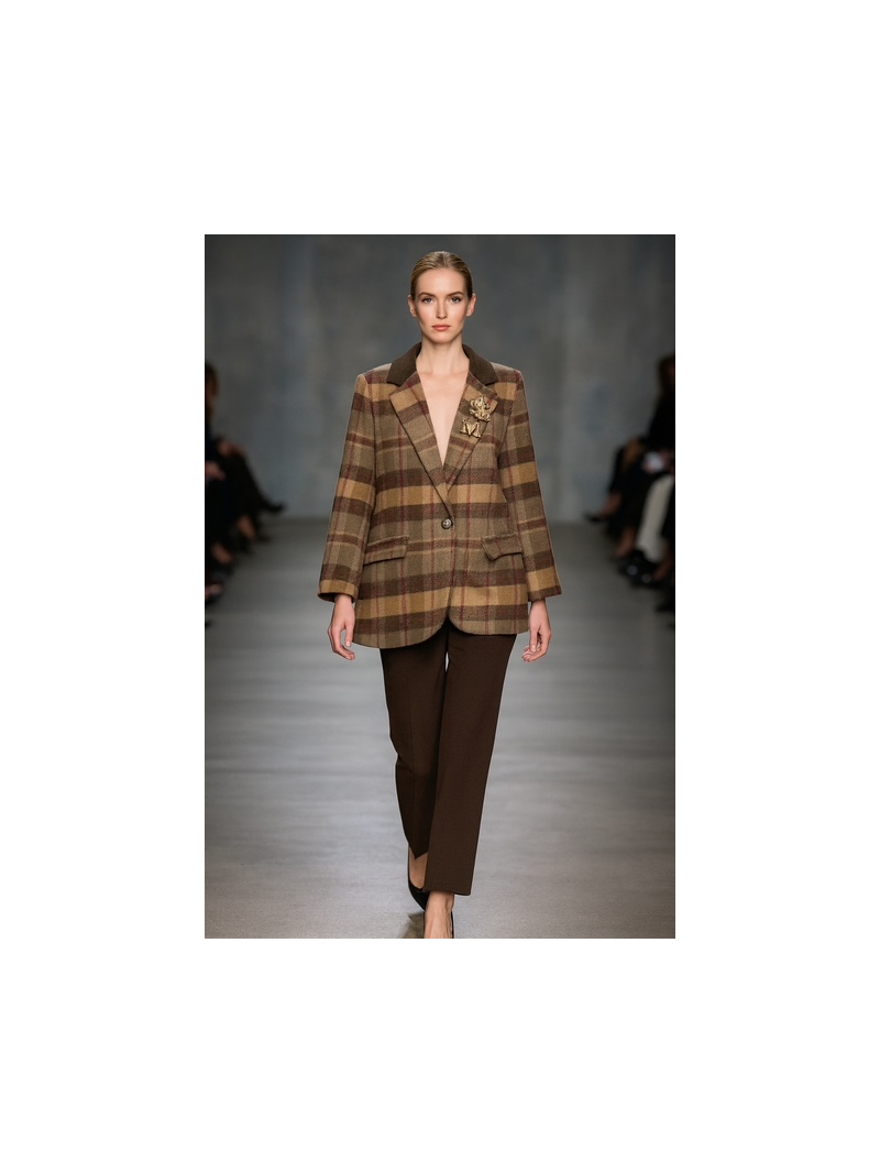 BRITISH Blazer chocolat camel