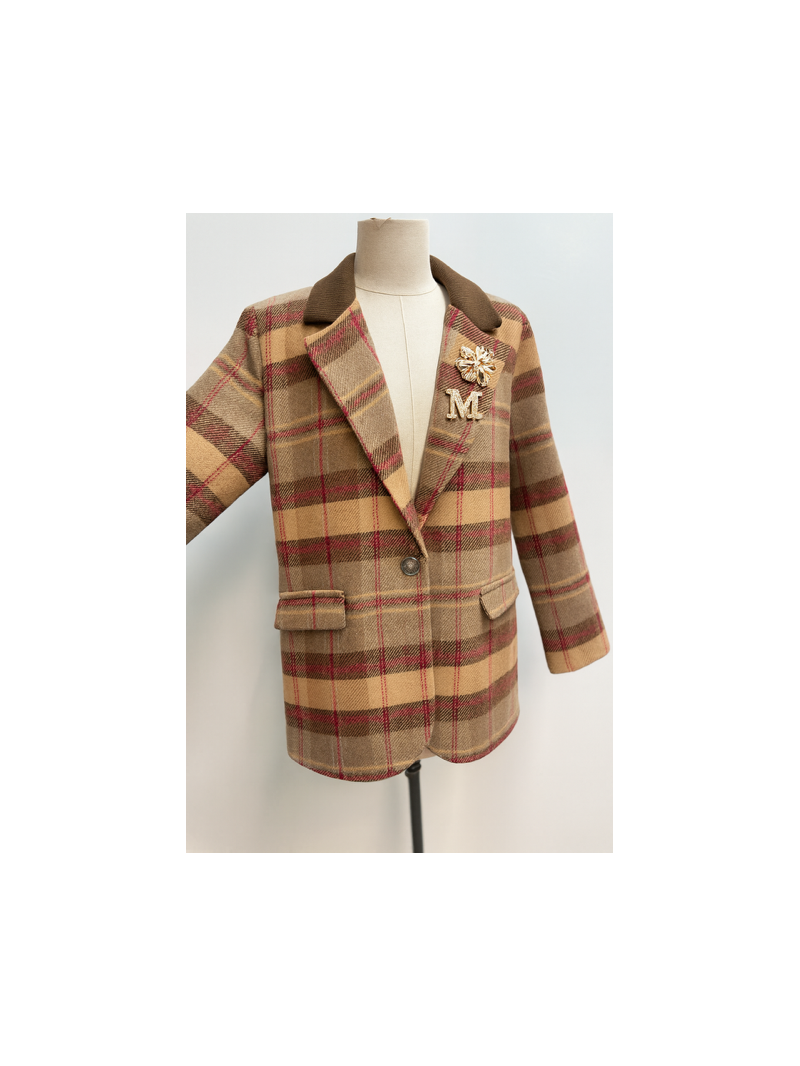 BRITISH Blazer chocolat camel