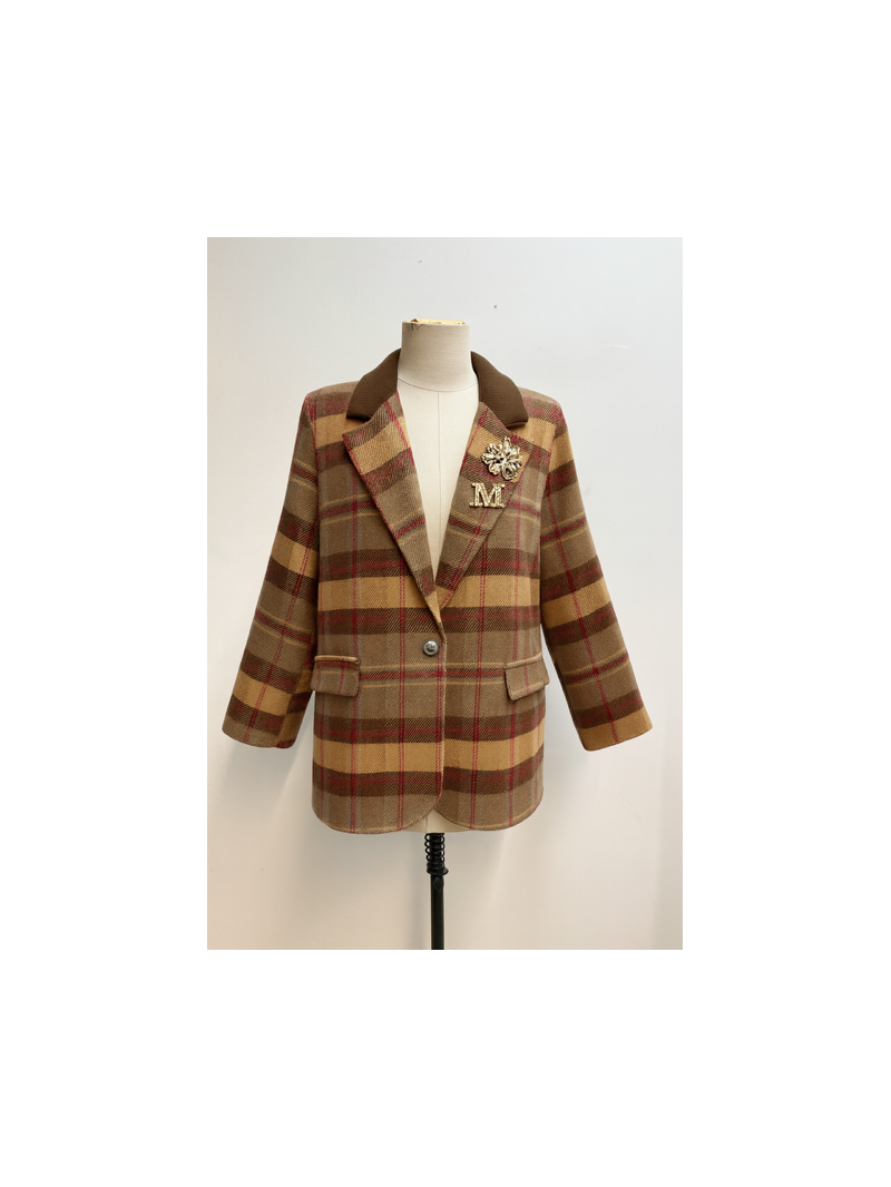 BRITISH Blazer chocolat camel