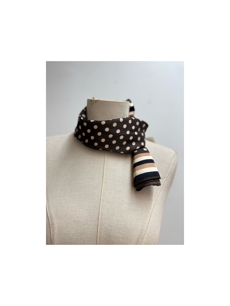 EMEE Foulard façon soie chocolat