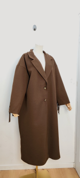COOPER Manteau à franges chocolat