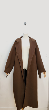 COOPER Manteau à franges chocolat