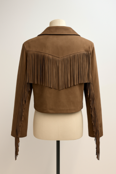 JAKE Veste à franges camel