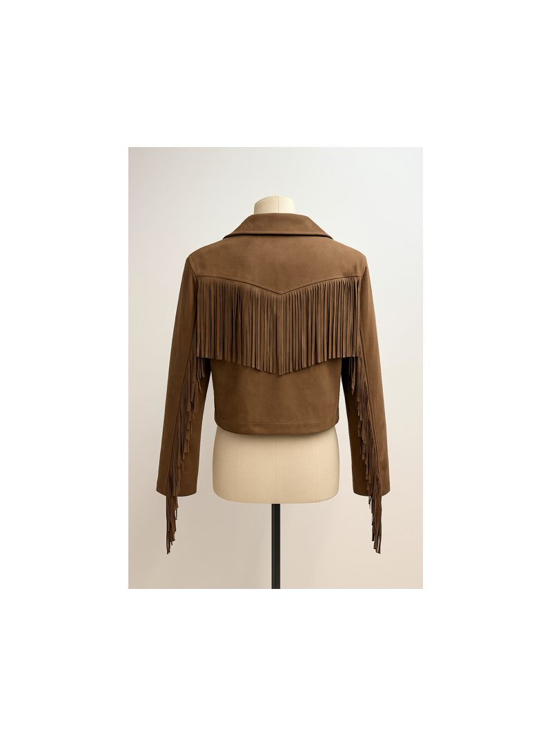 JAKE Veste à franges camel