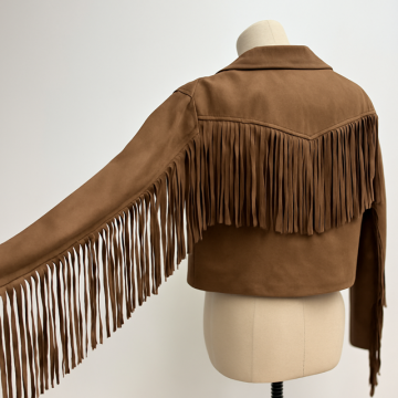 JAKE Veste à franges camel