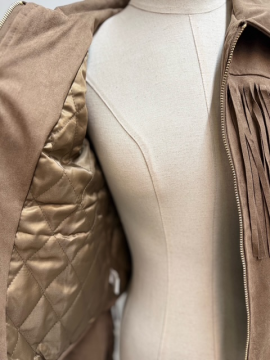 JAKE Veste à franges camel