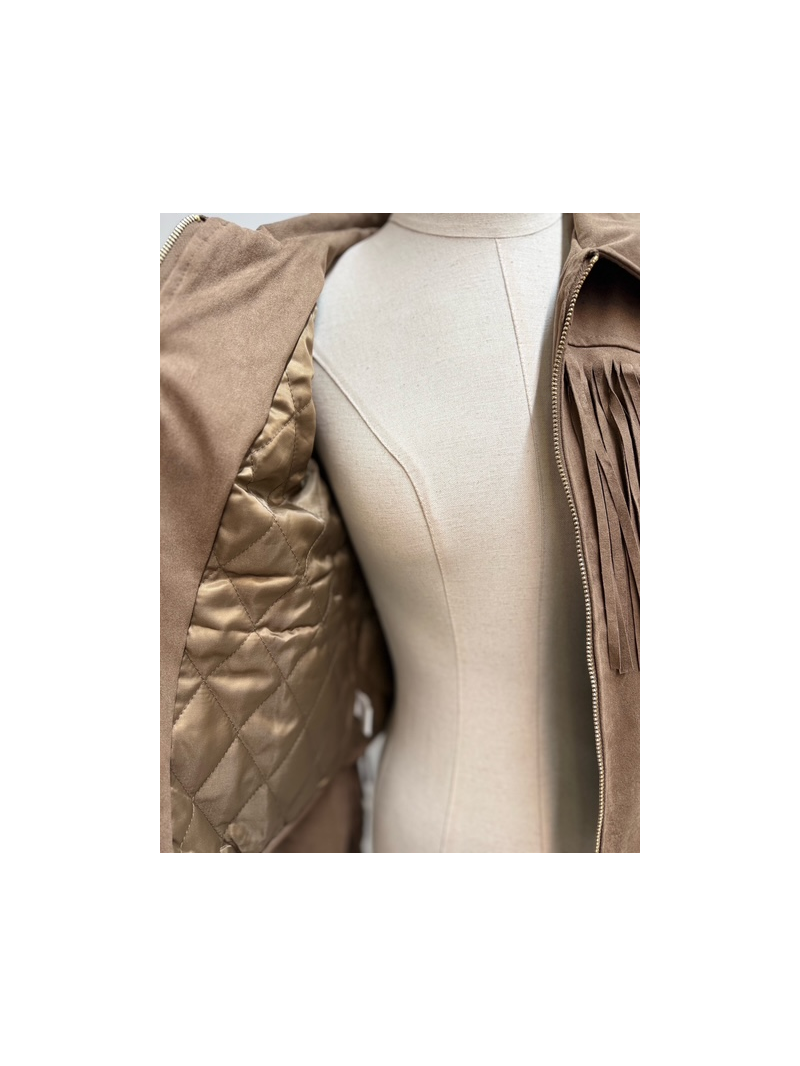 JAKE Veste à franges camel