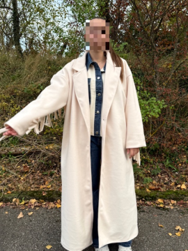 COOPER Manteau à franges écru COOPER Manteau à franges écru