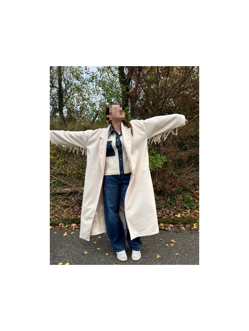 COOPER Manteau à franges écru COOPER Manteau à franges écru