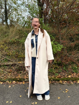 COOPER Manteau à franges écru COOPER Manteau à franges écru