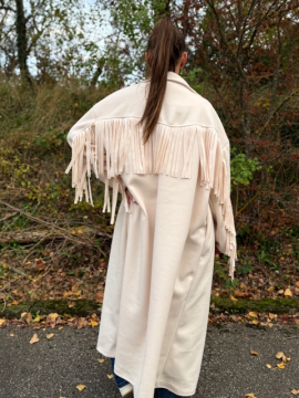 COOPER Manteau à franges écru COOPER Manteau à franges écru