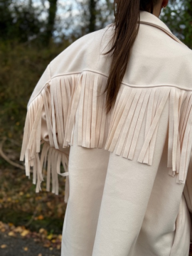 COOPER Manteau à franges écru COOPER Manteau à franges écru