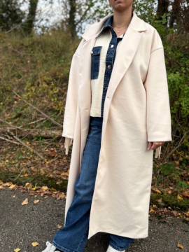 COOPER Manteau à franges écru COOPER Manteau à franges écru