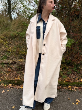 COOPER Manteau à franges écru