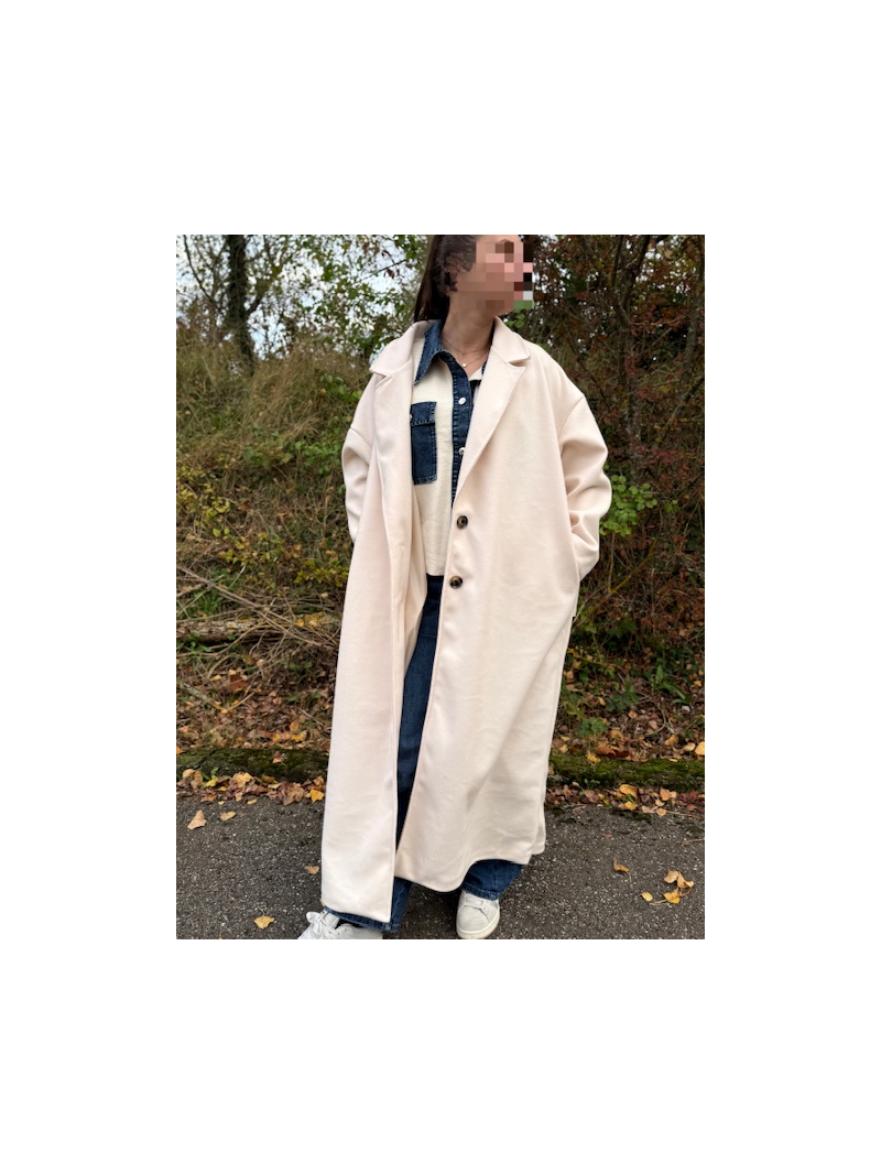 COOPER Manteau à franges écru COOPER Manteau à franges écru