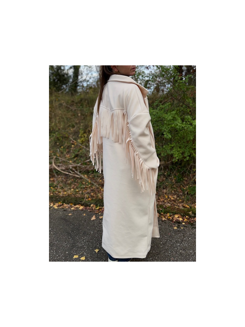 COOPER Manteau à franges écru COOPER Manteau à franges écru