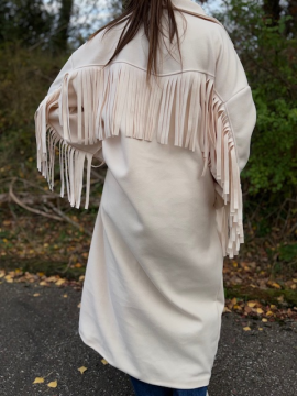 COOPER Manteau à franges écru COOPER Manteau à franges écru