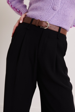 Pantalon noir fluide avec ceinture Pantalon noir fluide avec ceinture