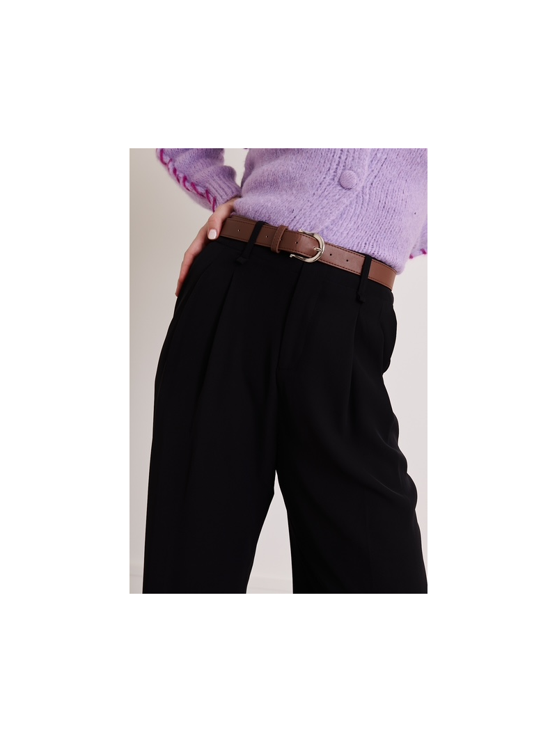 Pantalon noir fluide avec ceinture Pantalon noir fluide avec ceinture