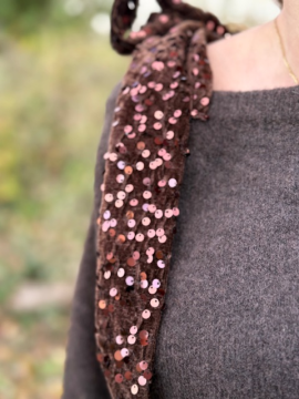 SEQUIN Pull noeud chocolat
