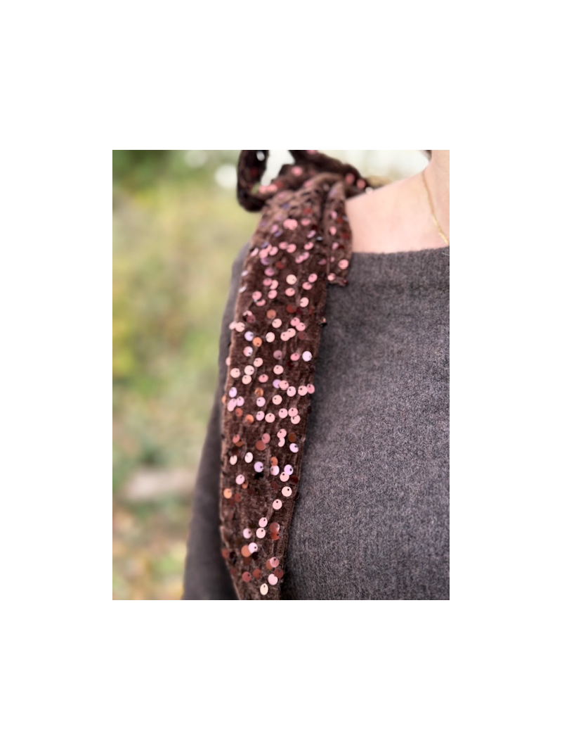 SEQUIN Pull noeud chocolat
