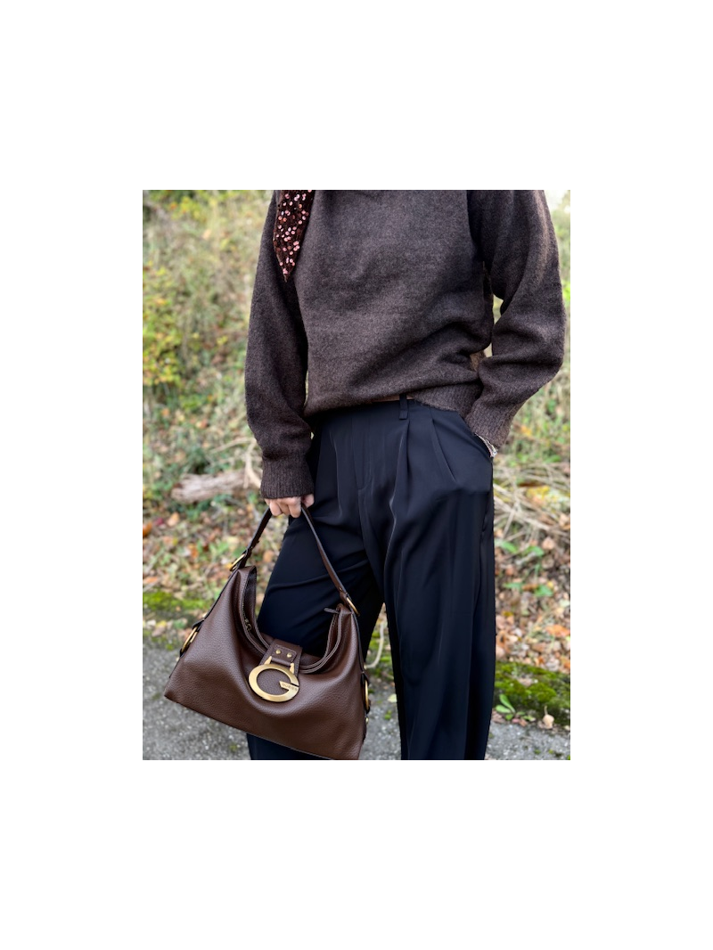 Pantalon noir fluide avec ceinture Pantalon noir fluide avec ceinture