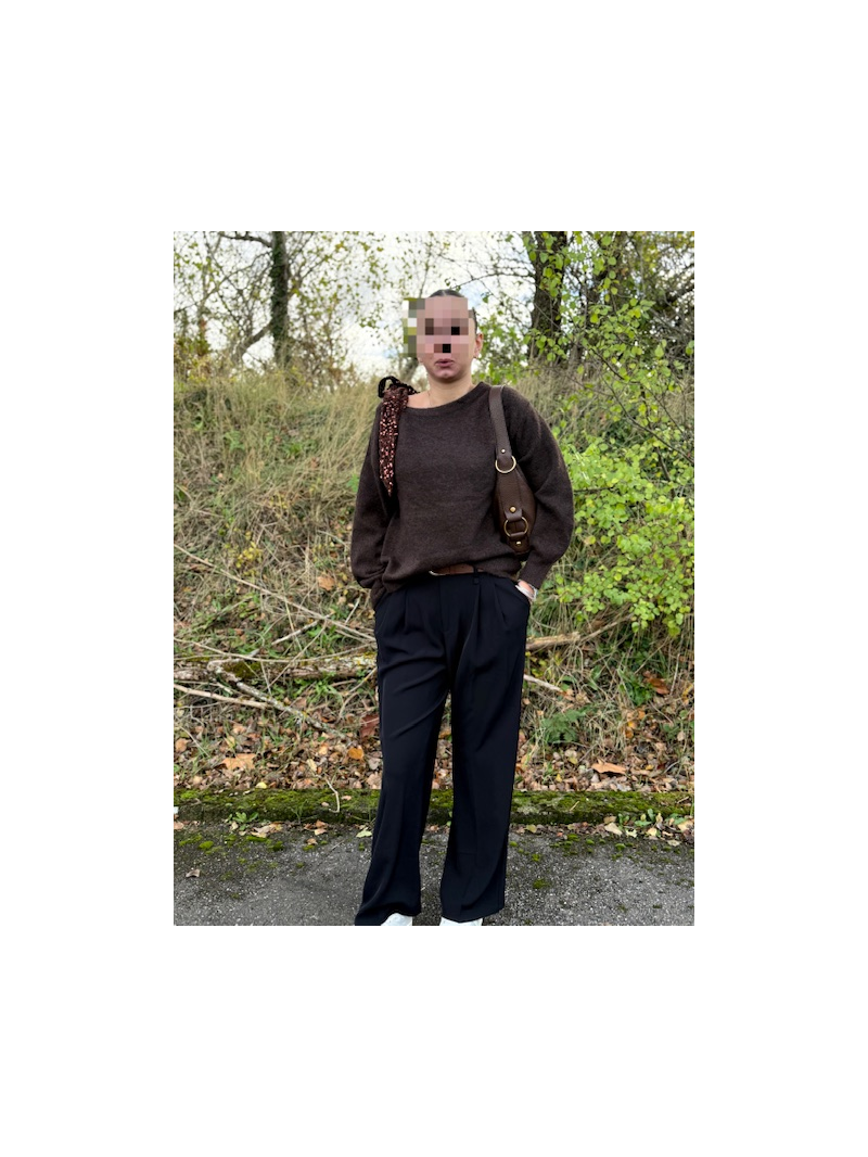 Pantalon noir fluide avec ceinture Pantalon noir fluide avec ceinture