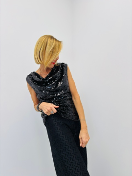 TOP Noir sequins