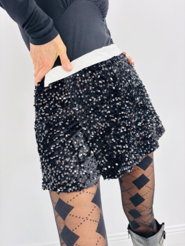 SHORT Jupe paillettes noir