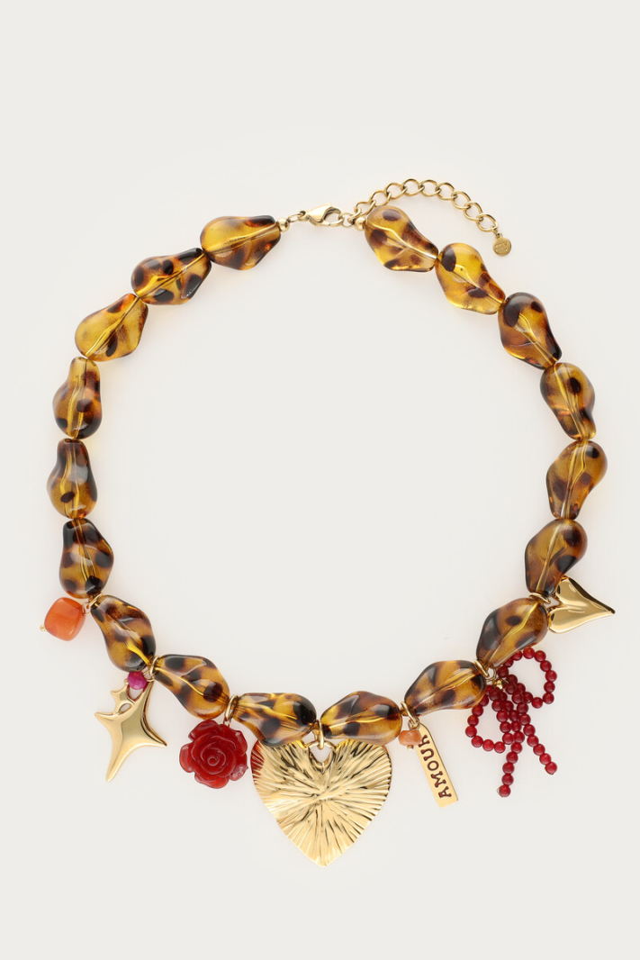 LÉO Collier de perles léopard LÉO Collier de perles léopard