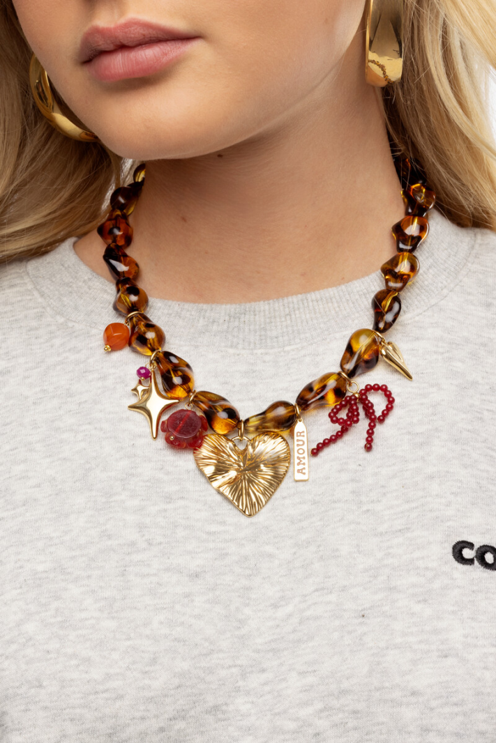 LÉO Collier de perles léopard LÉO Collier de perles léopard