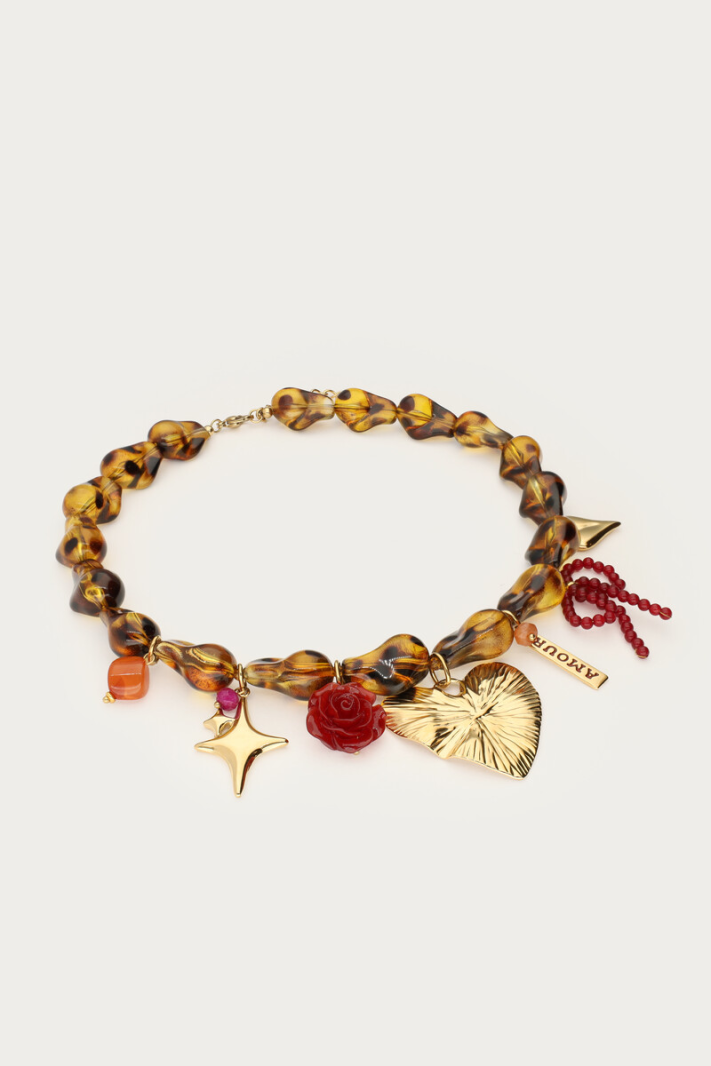 LÉO Collier de perles léopard LÉO Collier de perles léopard