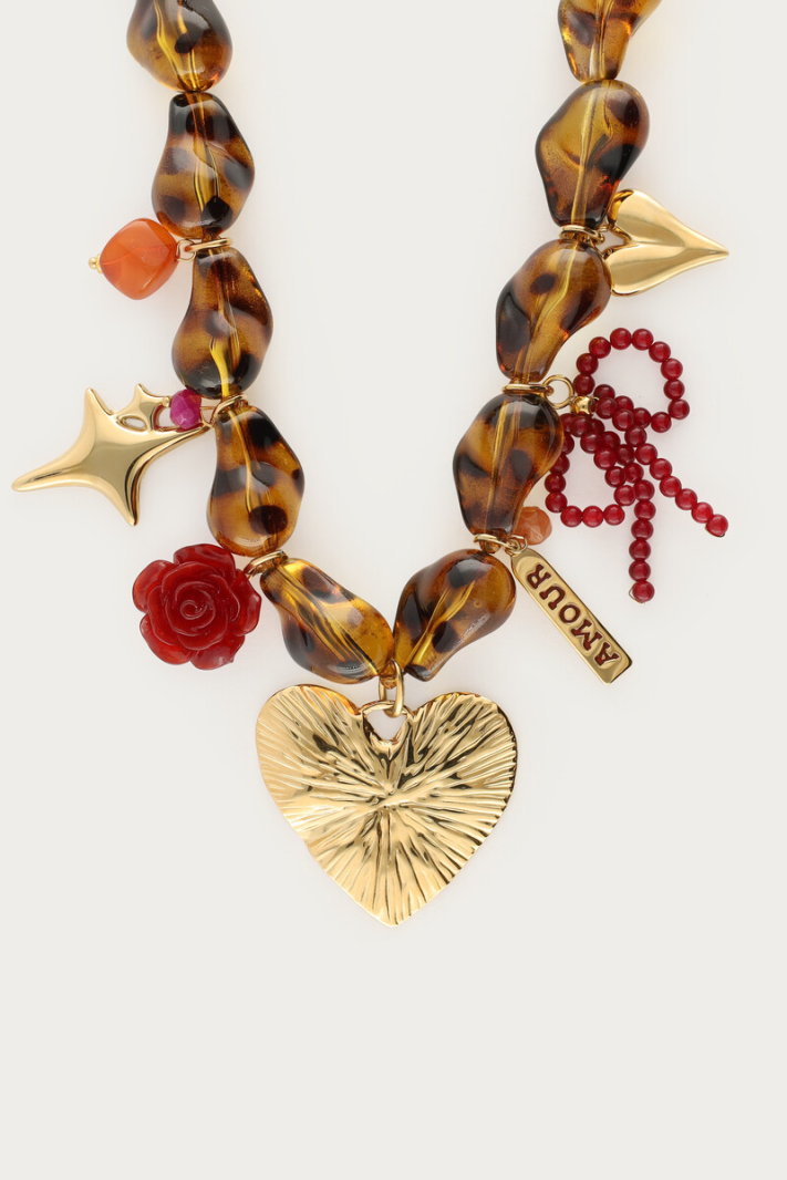 LÉO Collier de perles léopard LÉO Collier de perles léopard