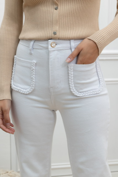 TORSADE Jean wide leg blanc
