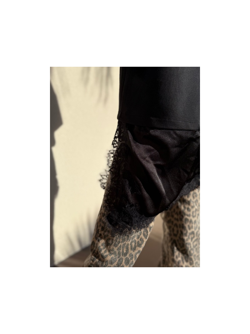 DENTELLE Sweat-shirt noir