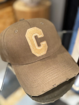 Casquette chocolat vintage lettre C | Ajustable & tendance