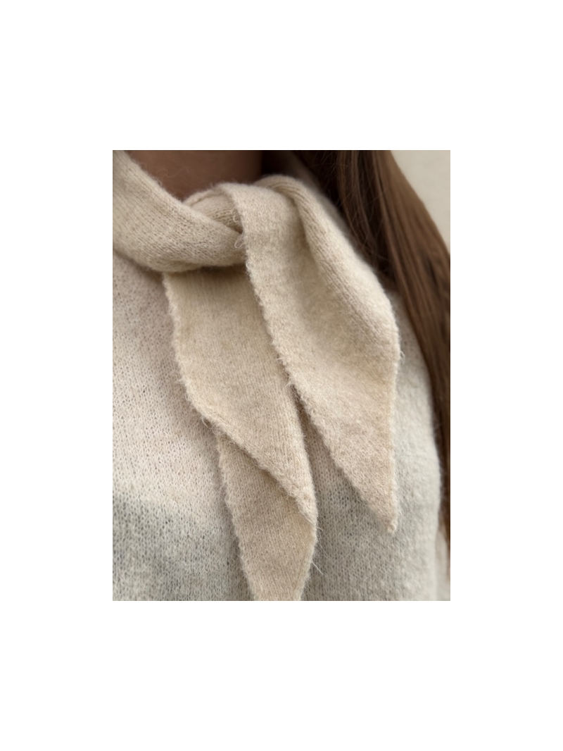 Pull Lucie blanc à manches courtes & col foulard | Sud Access