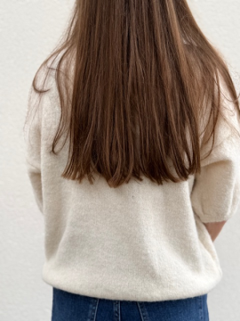 Pull Lucie blanc à manches courtes & col foulard | Sud Access