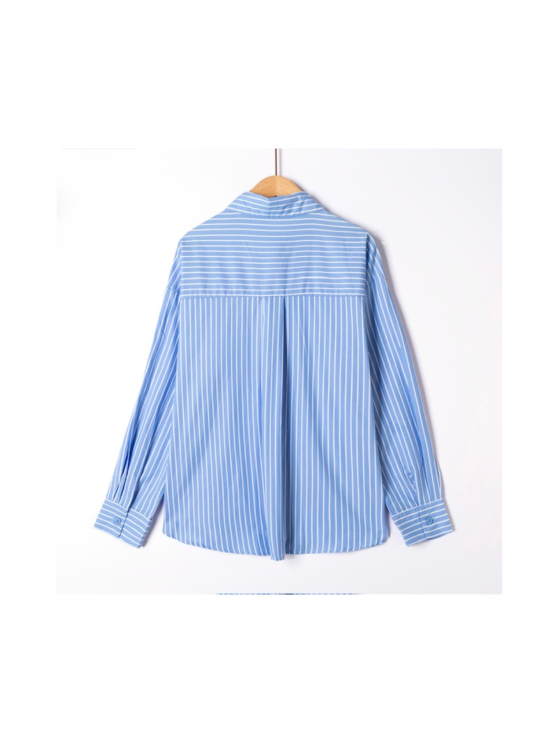 Chemise bleu ciel à rayures – Coupe oversize, poche poitrine | Sud Access