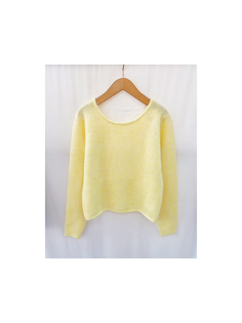 Gilet jaune noué – Maille douce, détail dentelle dos | Sud Access Gilet jaune noué – Maille douce, détail dentelle dos | Sud Access