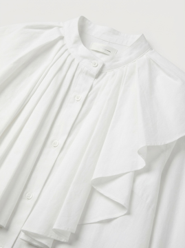 Chemise blanche à volants – Col montant, style chic féminin | Sud Access