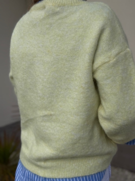 Pull jaune SOHO New York – Maille douce, détails boutons épaule | Sud Access