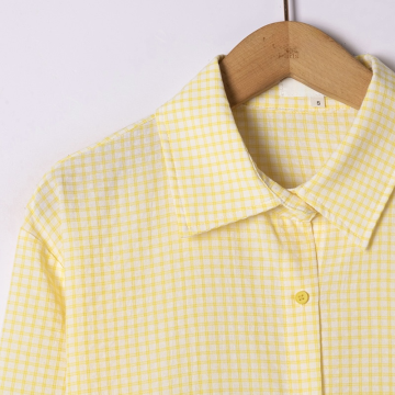Chemise femme jaune à carreaux – Style frais et lumineux | Sud Access