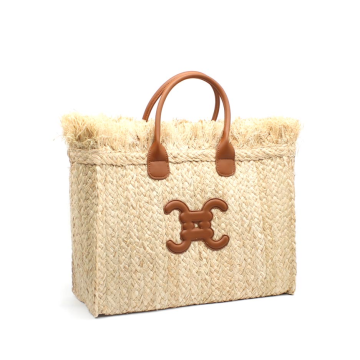 Panier C Camel en paille avec logo camel – sac été femme tendance