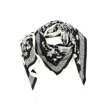 Foulard triangle noir et blanc imprimé – foulard élégant femme | Sud Access