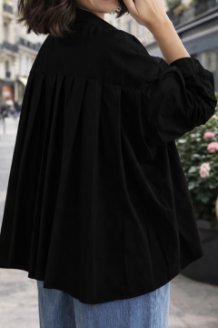 Chemise Charlotte dos plissé en coton – chemise femme élégante et fluide