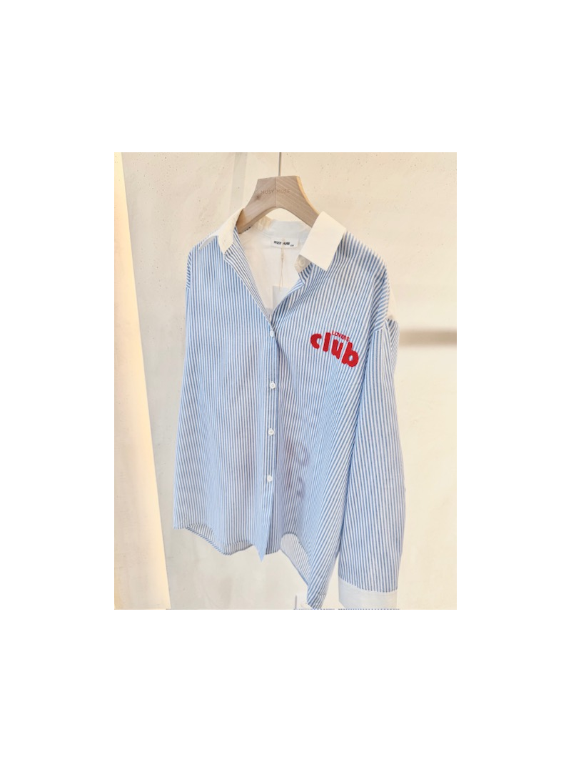 Chemise rayée ciel Café Club – Coupe élégante & style casual chic