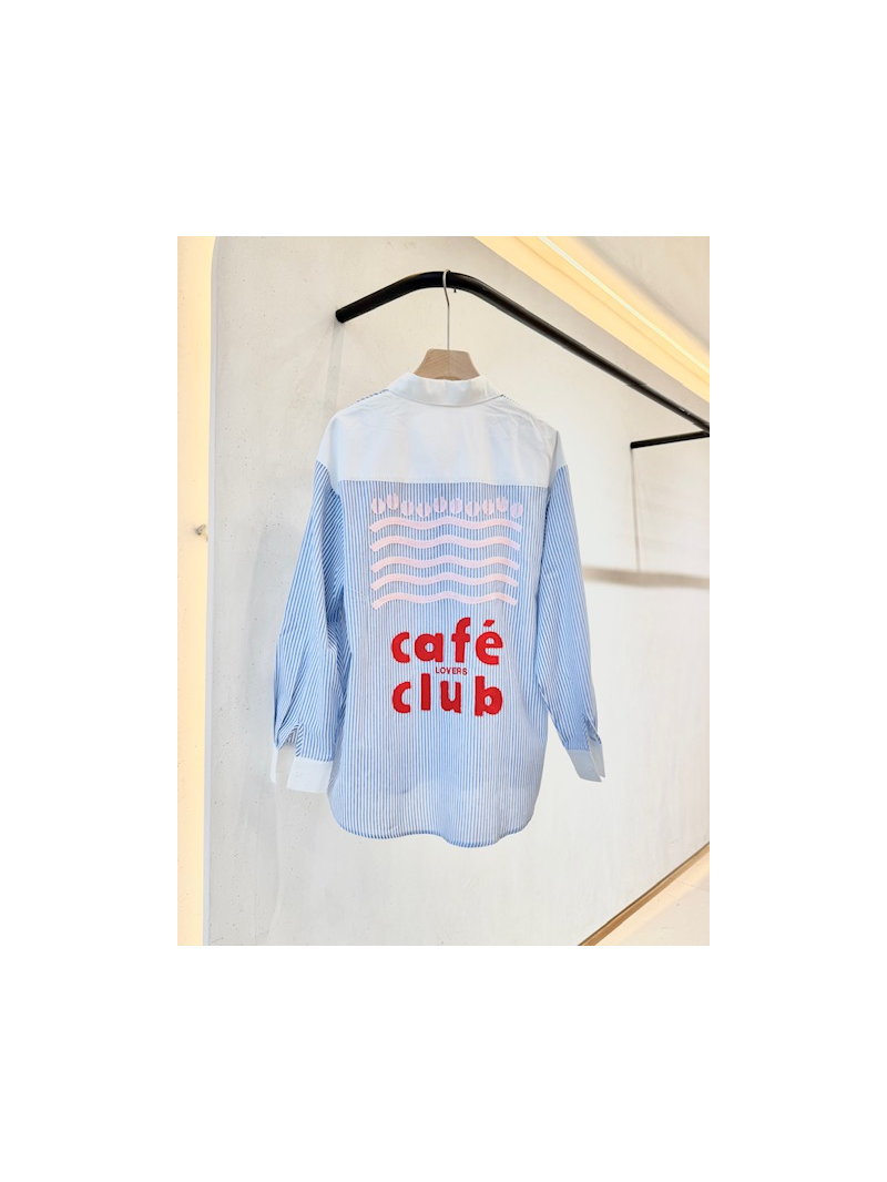 Chemise rayée ciel Café Club – Coupe élégante & style casual chic