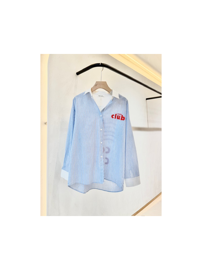 Chemise rayée ciel Café Club – Coupe élégante & style casual chic